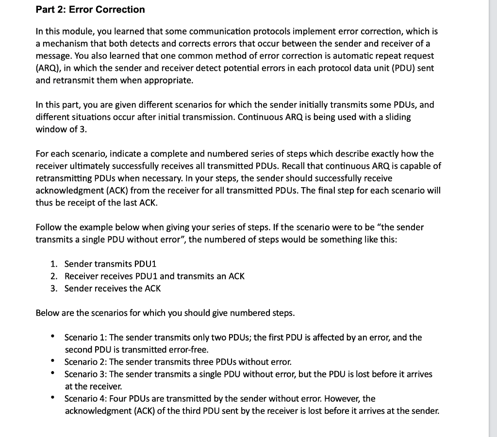 Solved Part 2: Error Correction In this module, you learned | Chegg.com