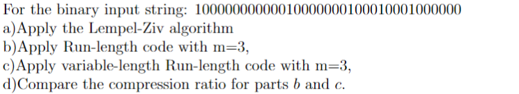 Solved For the binary input string: | Chegg.com