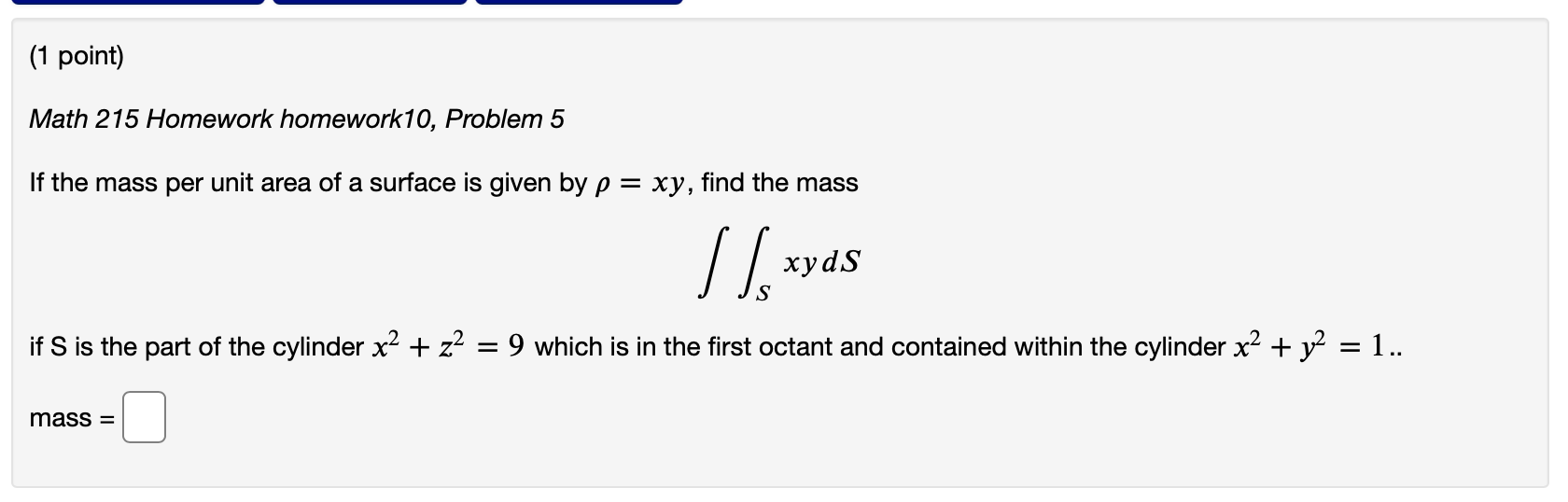 Solved 1 Point Math 215 Homework Homework10 Problem 5 Chegg Com