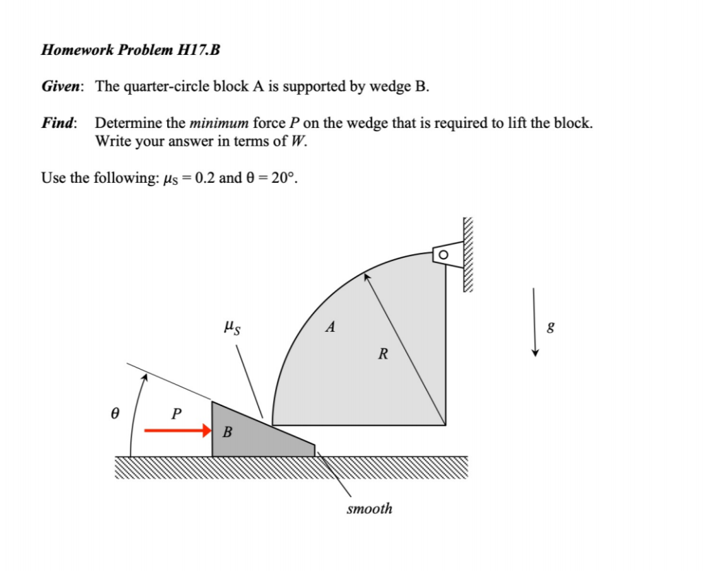 Solved Homework Problem H17b Given The Quarter Circle 