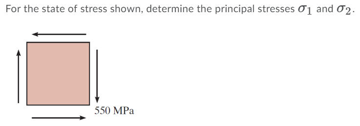 Solved For the state of stress shown, determine the | Chegg.com