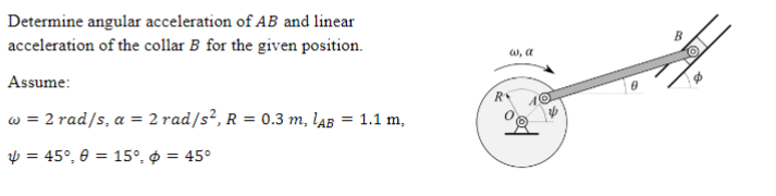 Solved B w, a Determine angular acceleration of AB and | Chegg.com