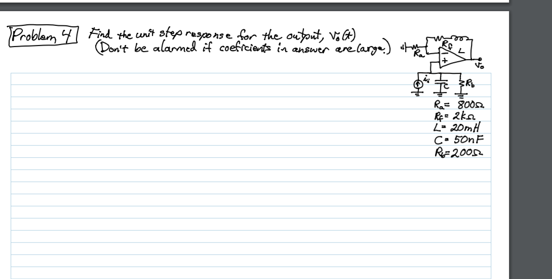 Solved Problem 47 Find the unit step response for the | Chegg.com
