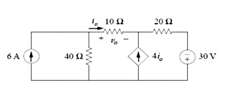 Solved Find The Voltage (v0) And The Current (i0) Of The 