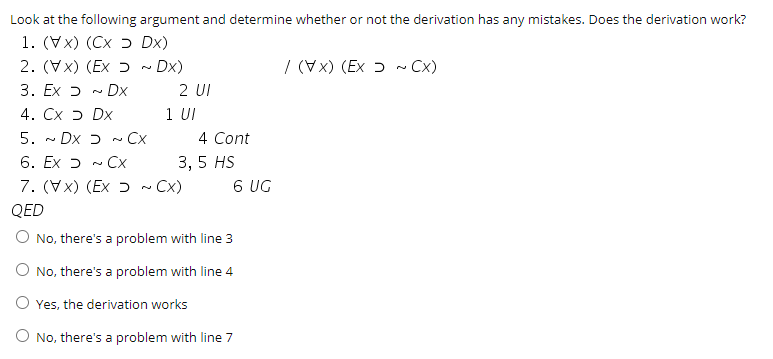 Solved Look at the following argument and determine whether | Chegg.com