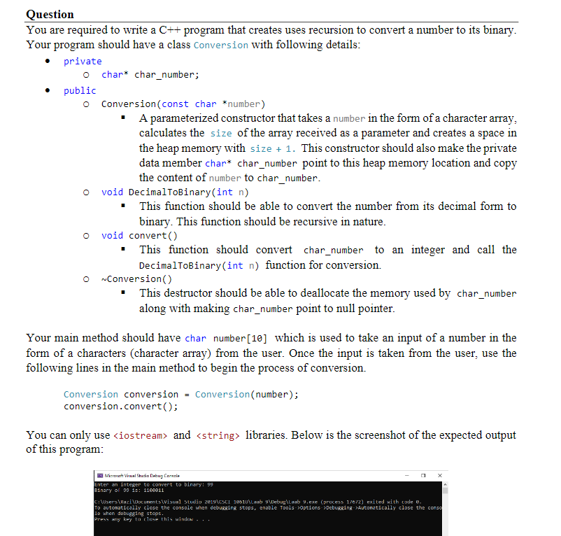 Solved You are required to write a C++ program that creates | Chegg.com image.