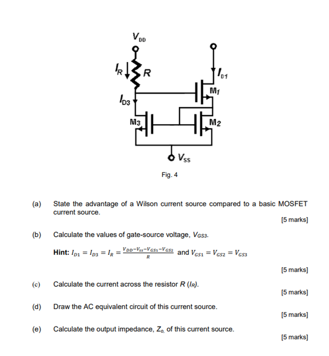 Solved The Figure below shows a Wilson current source. Given | Chegg.com