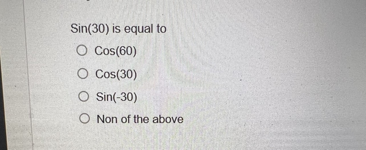 the value of sin30 cos60 cos30 sin60 is equal to