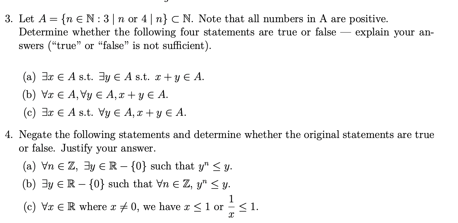 Solved 3. Let A={n∈N:3∣n or 4∣n}⊂N. Note that all numbers in | Chegg.com