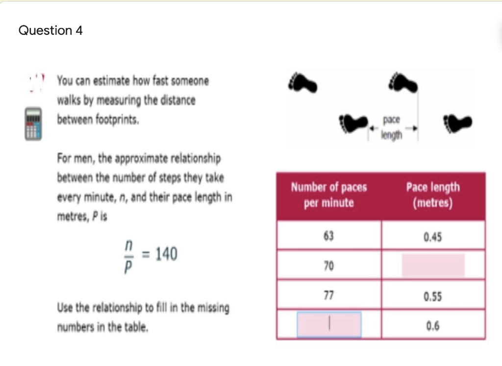 Solved Question 4 You can estimate how fast someone walks by | Chegg.com