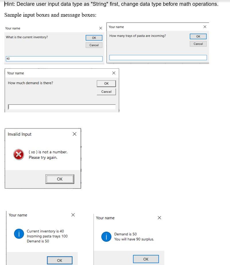 Solved ISEN 230: Homework Input Box and Message Box Due at | Chegg.com