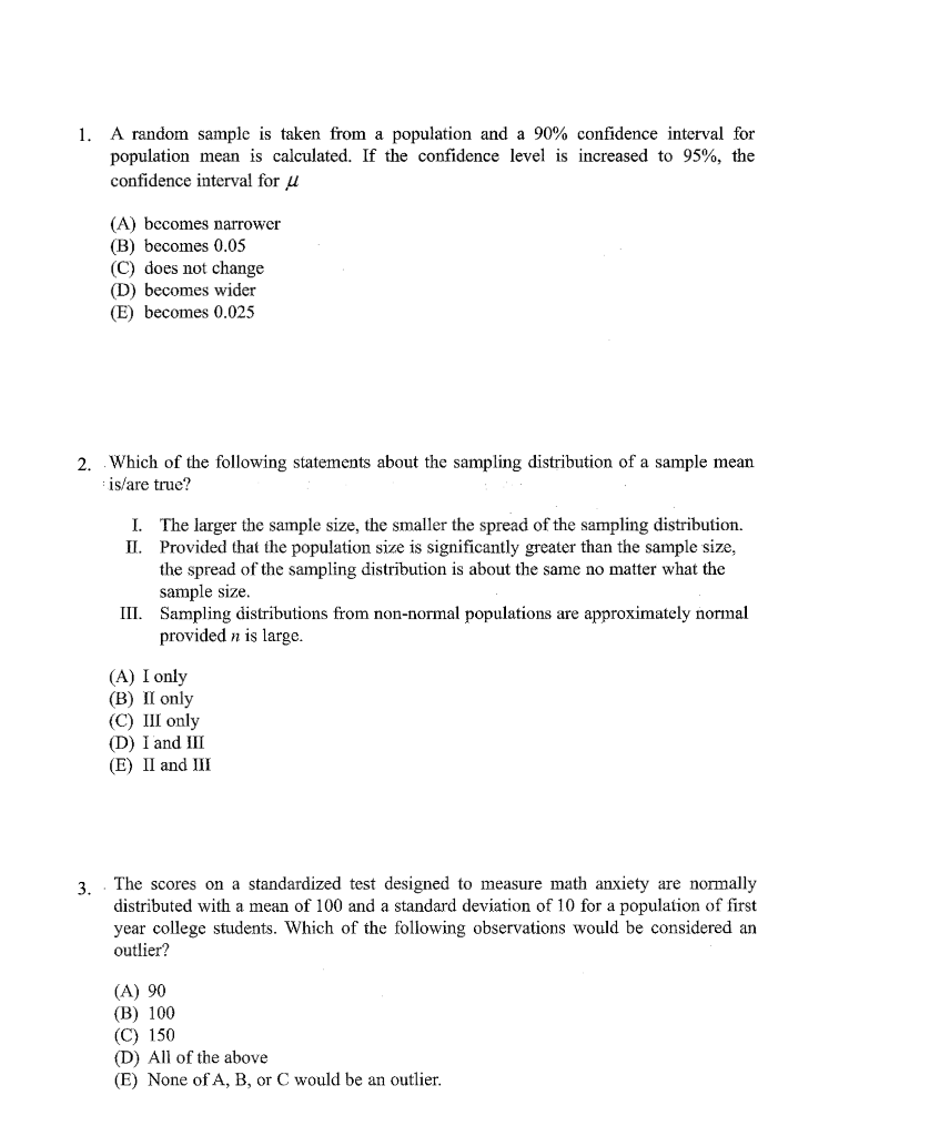 solved-1-a-random-sample-is-taken-from-a-population-and-a-chegg