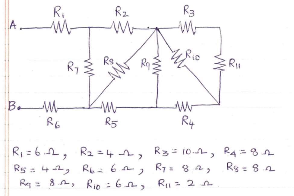 Solved Find The Equivalent Resistance Between Points A And B | Chegg.com