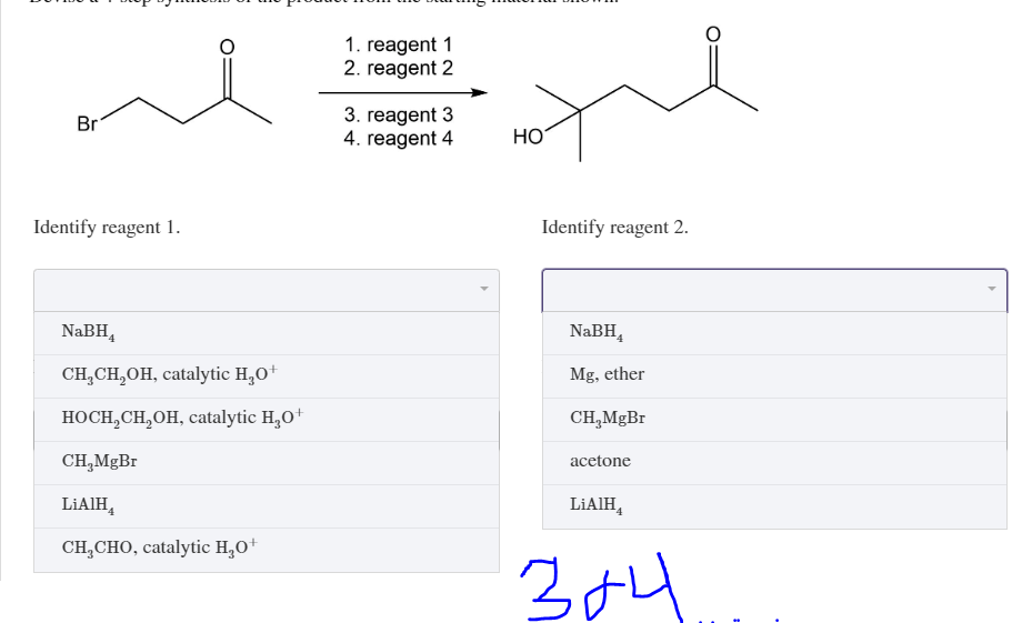 Solved 1. reagent 1 2. reagent 2 Br 3. reagent 3 4. reagent | Chegg.com