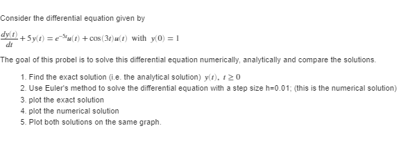 Solved Consider the differential equation given by Chegg