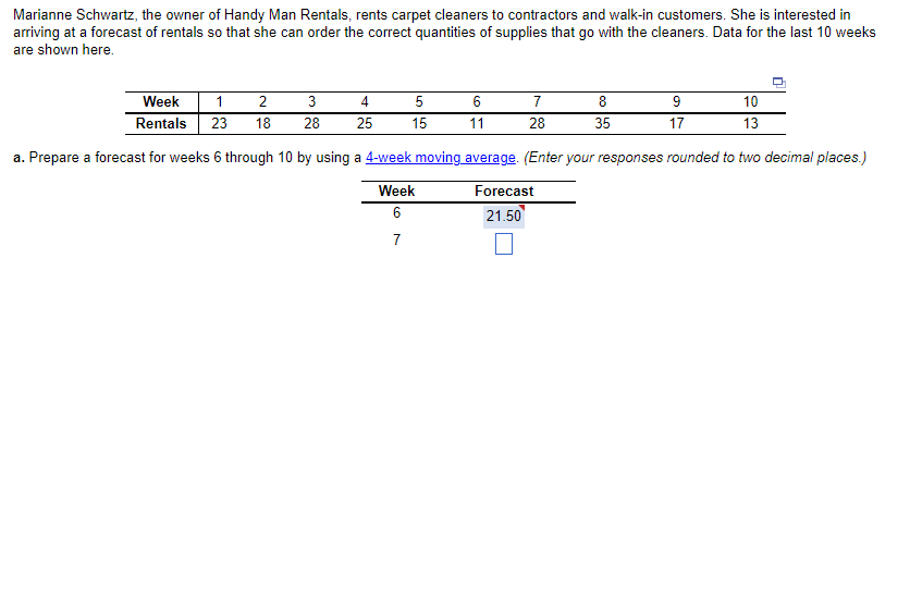 Solved Marianne Schwartz, the owner of Handy Man Rentals,