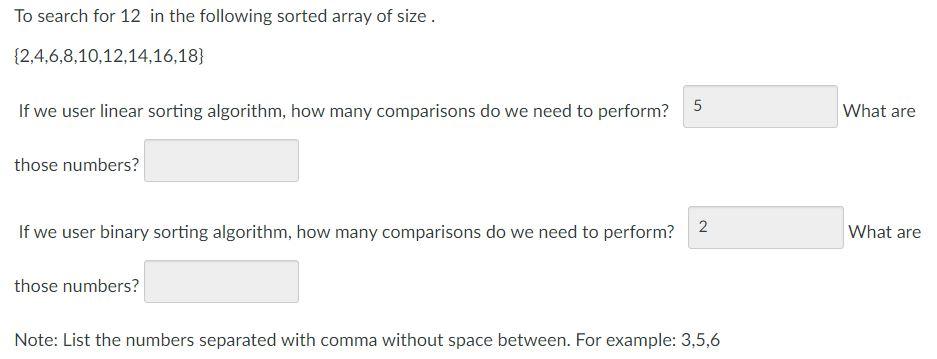 Solved To search for 12 in the following sorted array of | Chegg.com