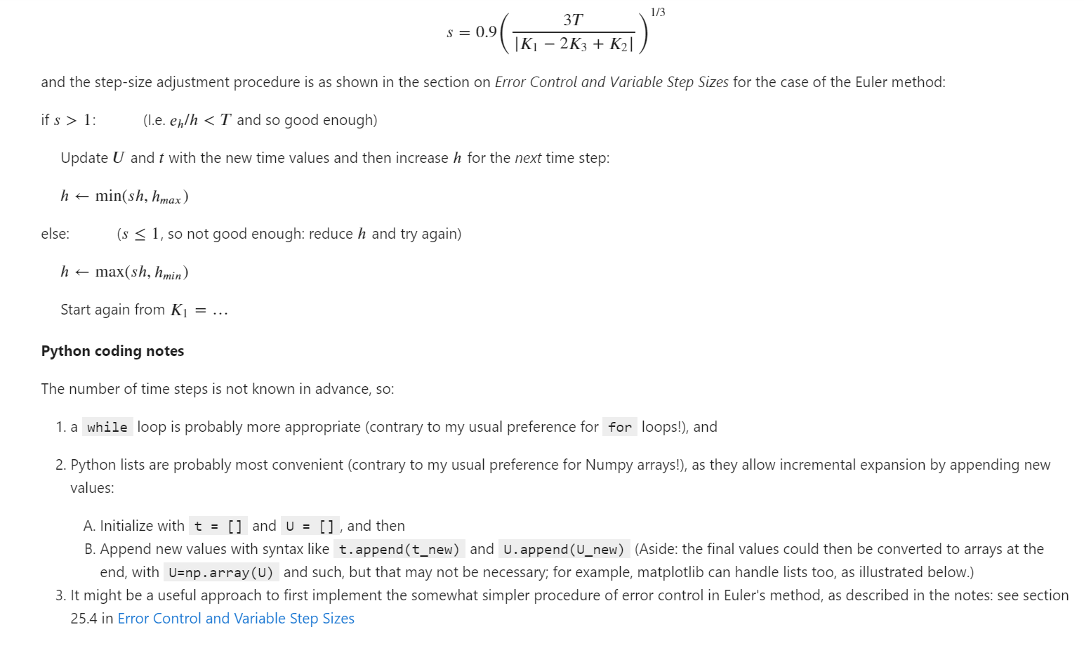 Exercise (III) [Python] Implement the error control | Chegg.com
