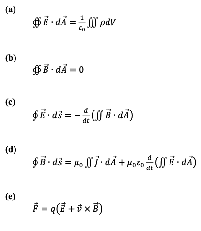 (a) $Ē · dÃ = NSS pdv EO (b) $ 3.d = 0 (c) $ Ē.dš= - | Chegg.com