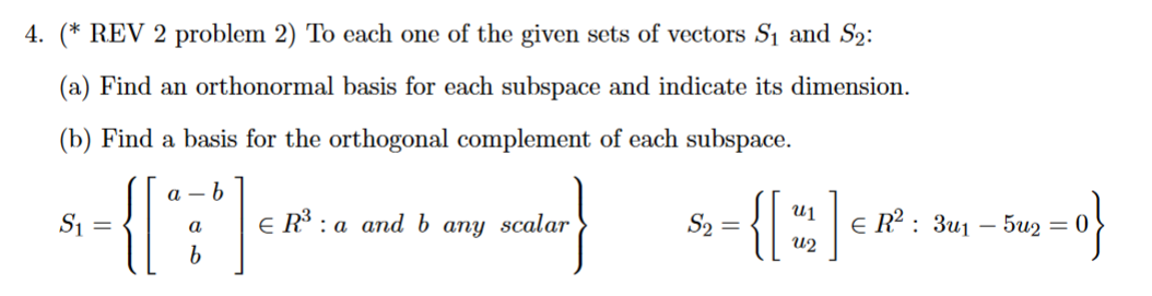 Solved 4. (* REV 2 problem 2) To each one of the given sets | Chegg.com