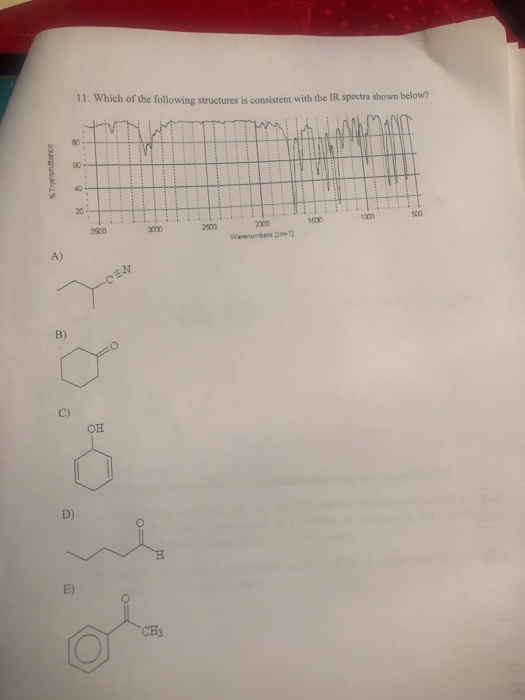 Solved 11. Which of the following structures is consistent | Chegg.com