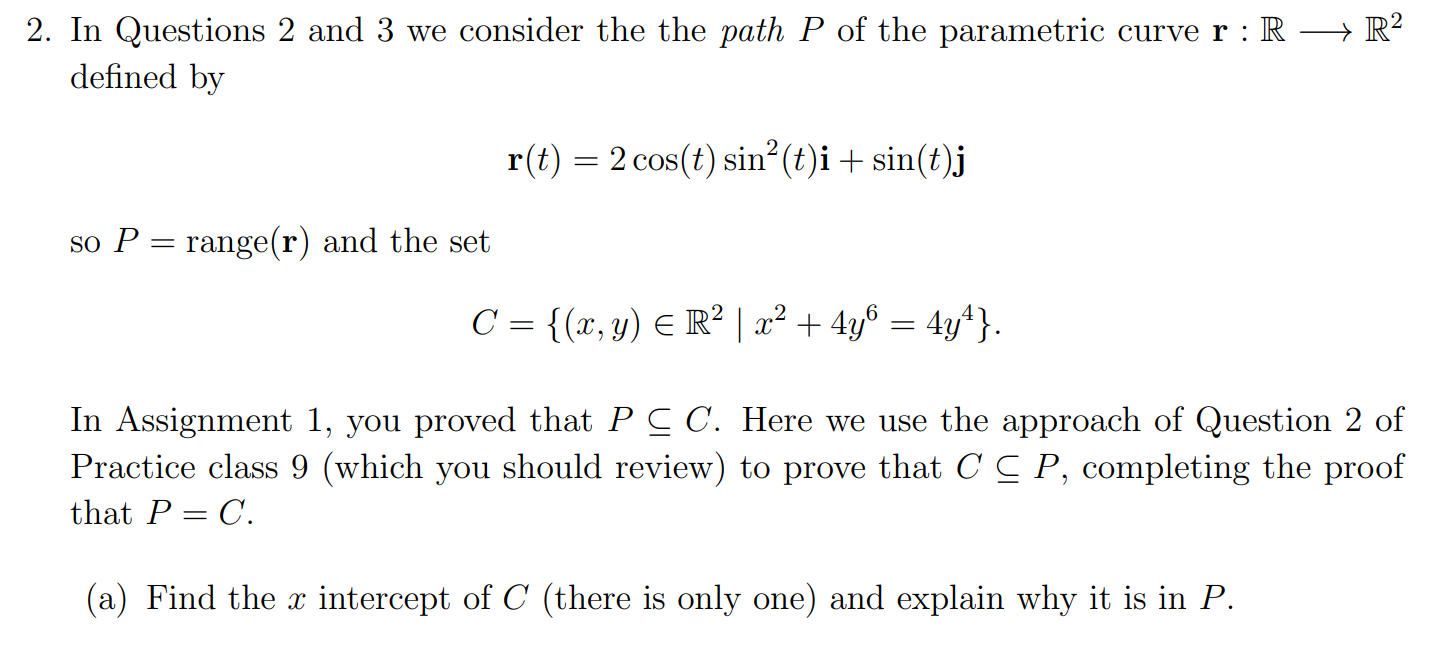 Solved In Questions 2 and 3 we consider the the path P of | Chegg.com