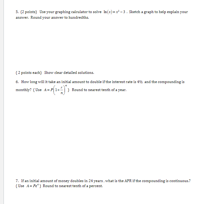 Solved Solve the following equations algebraically. Give | Chegg.com