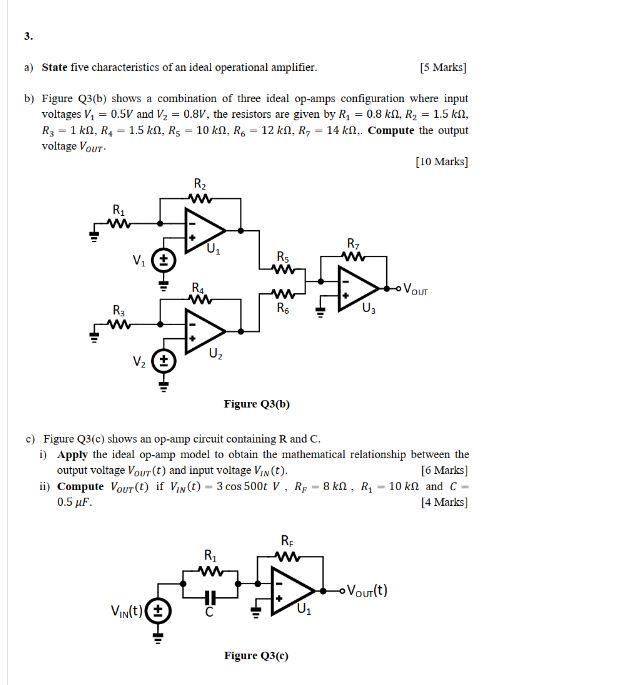 Solved a) State five characteristics of an ideal operational