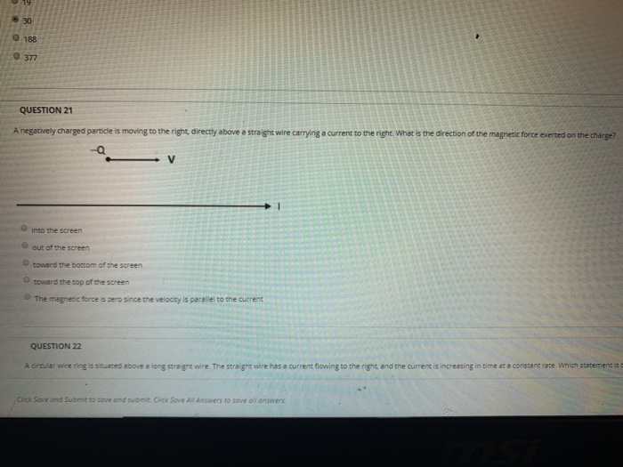 Solved a negatively charged particle is moving to the right | Chegg.com
