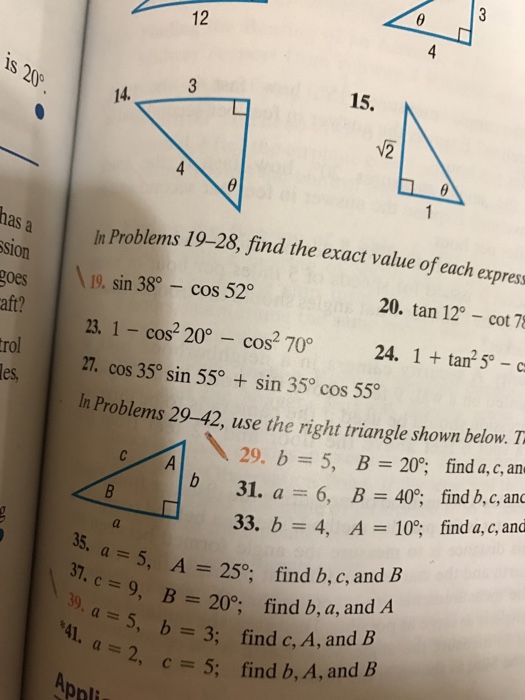Solved In Problems 19-28, find the exact value of each | Chegg.com