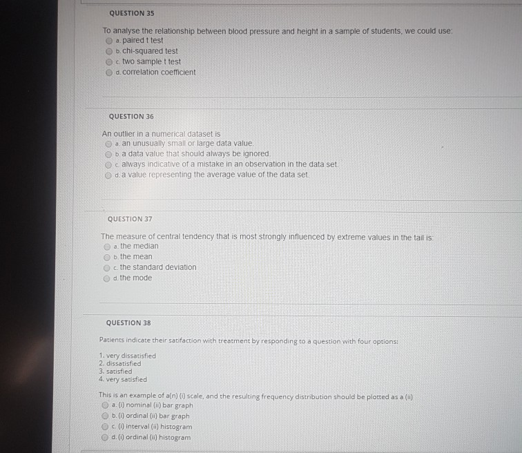 Solved QUESTION 1 A continuous scale of measurement is | Chegg.com