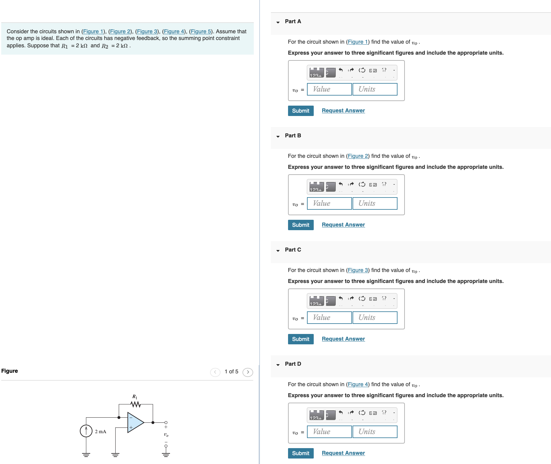 Solved Consider The Circuits Shown In (Figure 1), (Figure | Chegg.com