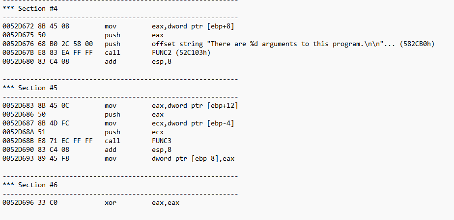 Solved *** Section \#4 0052D6728 B4508 mov eax, dword ptr | Chegg.com