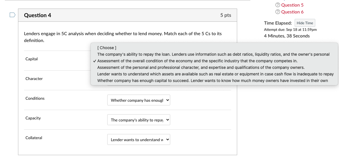 Solved Conditions Capacity Collateral | Chegg.com