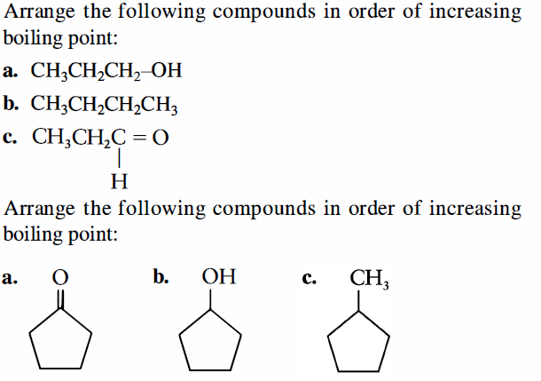 Solved Arrange the following compounds in order of | Chegg.com
