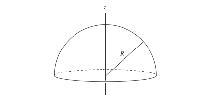 Solved A hemispherical shell has radius R and uniform | Chegg.com