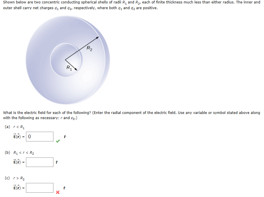 Solved Shown Below Are Two Concentric Conducting Spherical | Chegg.com