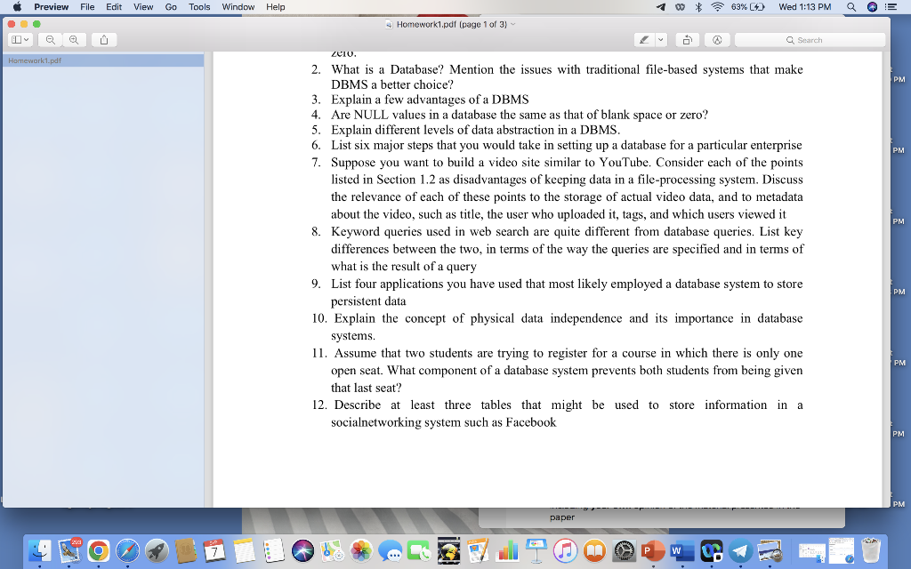 Solved 2. What is a Database? Mention the issues with | Chegg.com