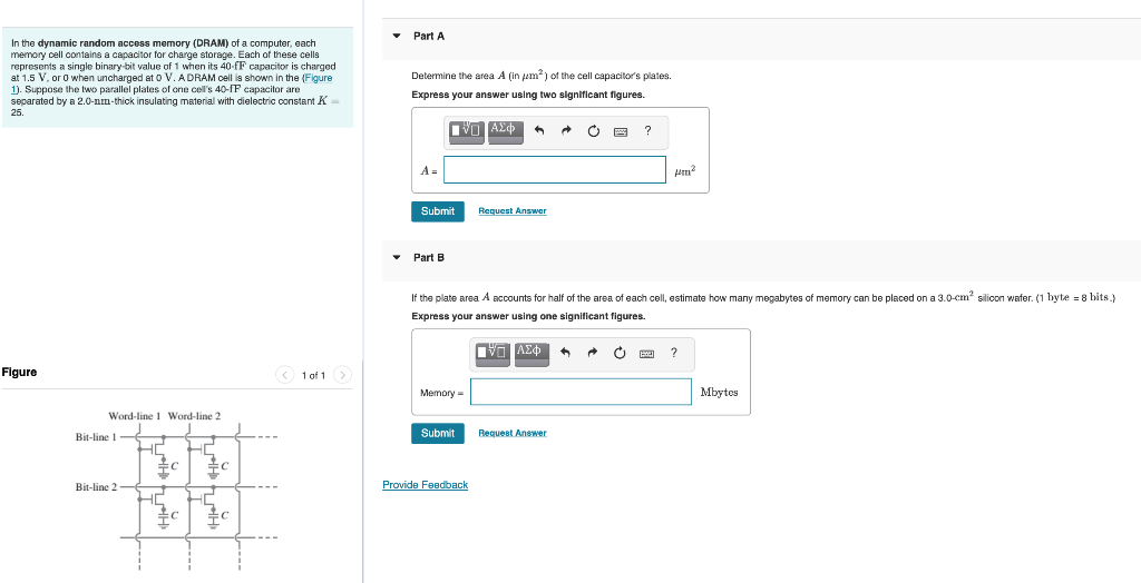 Solved Part A In the dynamic random access memory (DRAM) of | Chegg.com