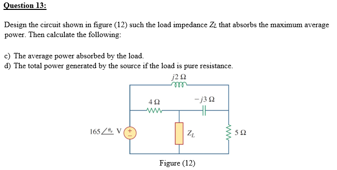 Solved 2/0° Ꭺ Calculate the following for the circuit shown | Chegg.com