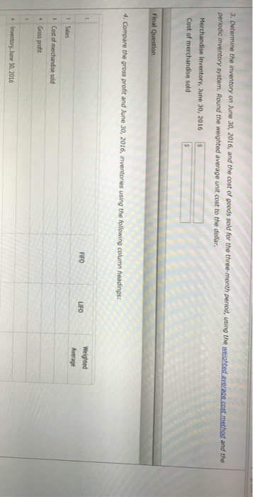 Solved Fifo Lifo Weighted Average Cost Method Final Question Chegg