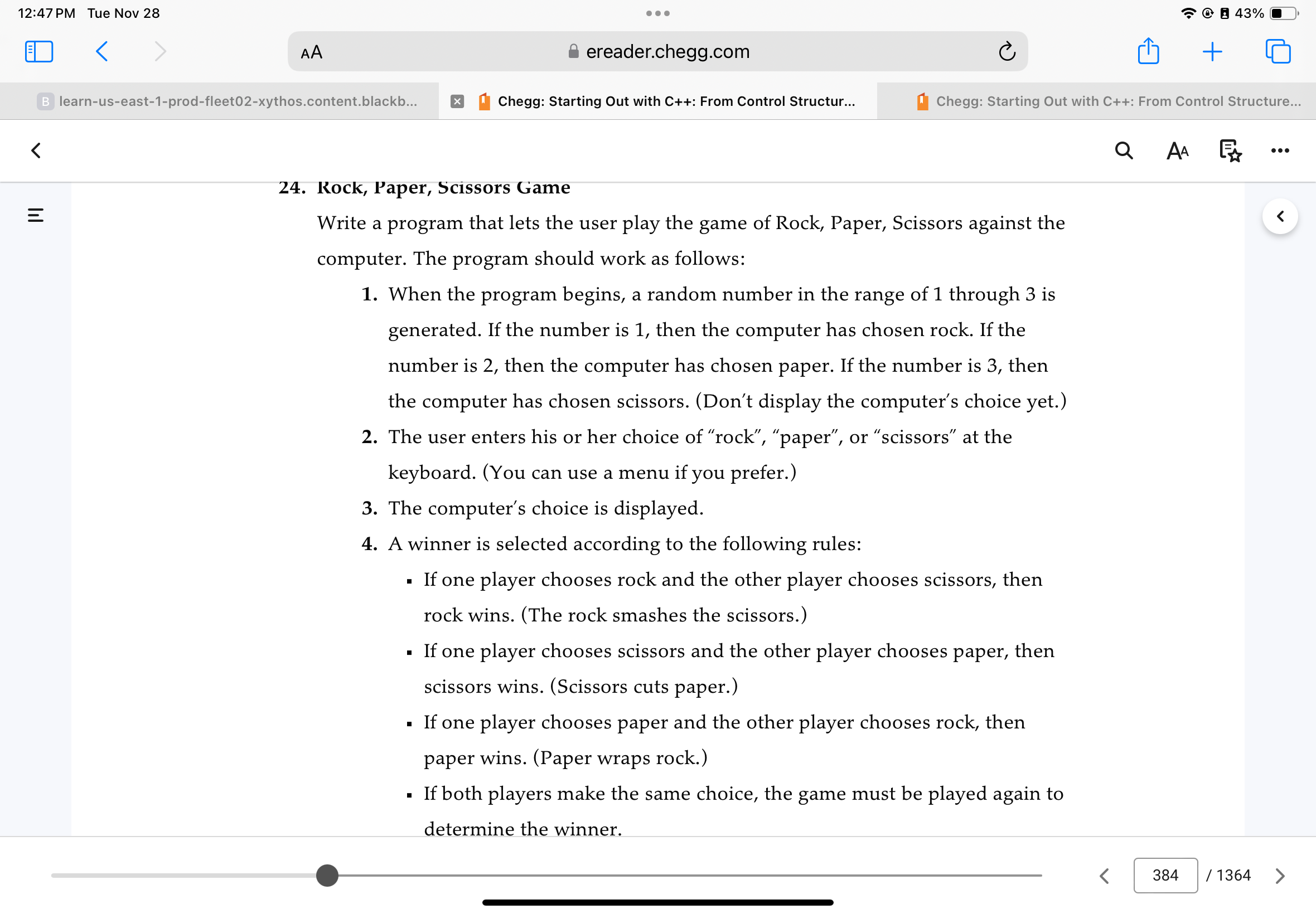 Solved Rock, Paper, Scissors GameWrite A Program That Lets | Chegg.com