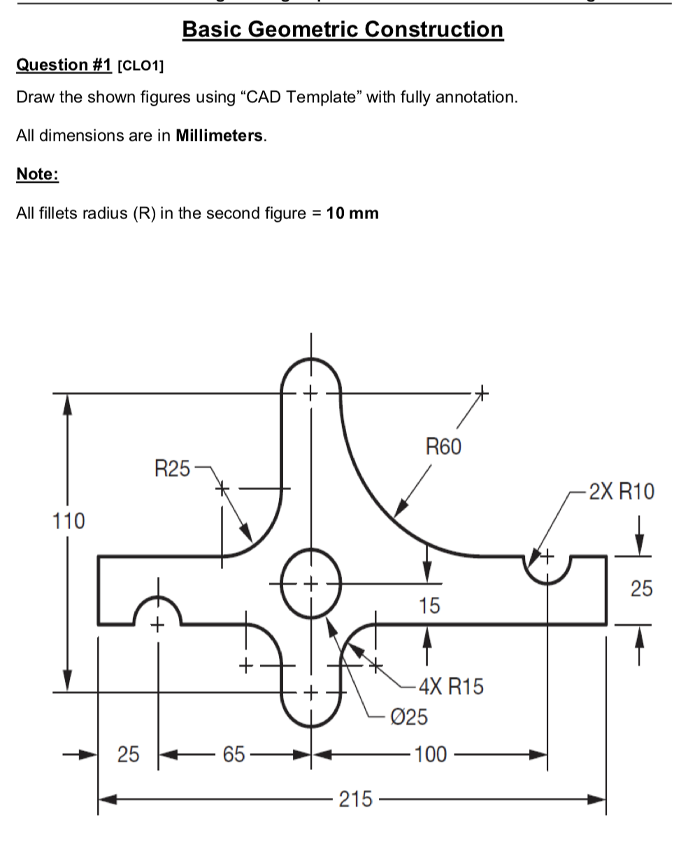 Solved Basic Geometric Construction Question #1 [CLO1] Draw | Chegg.com