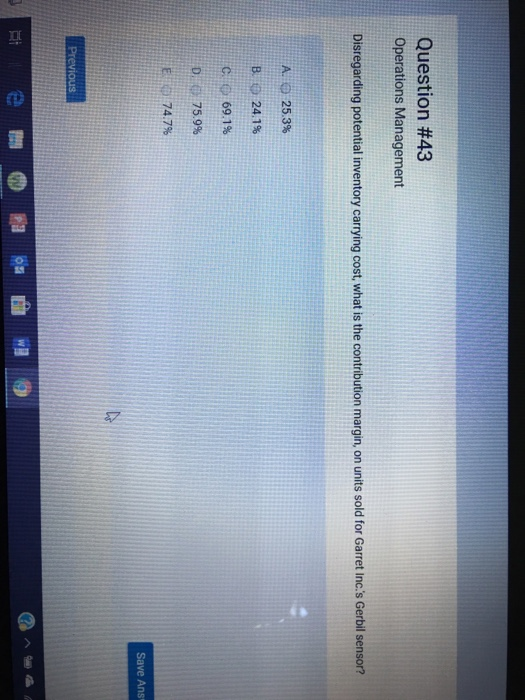 Solved Question #42 Operations Management A company would | Chegg.com