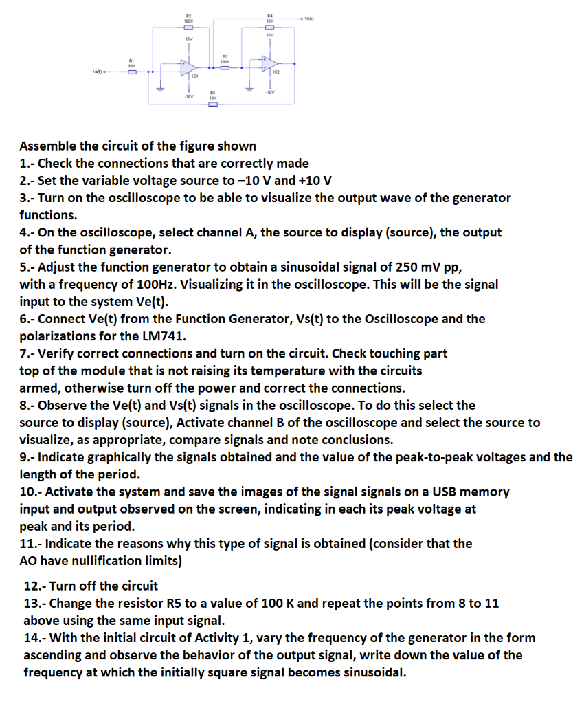 Solved Assemble the circuit of the figure shown 1.- Check | Chegg.com