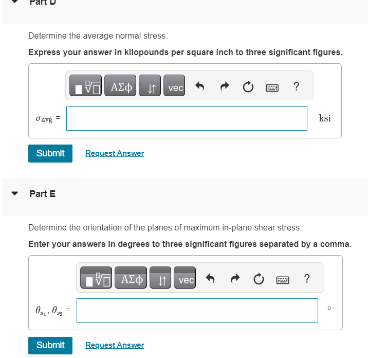 Solved The State Of Stress At A Point Is Shown On The | Chegg.com