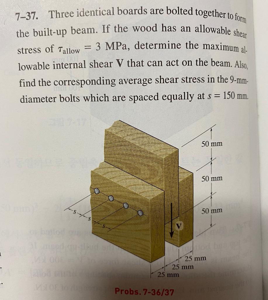 Solved 7-37. Three Identical Boards Are Bolted Together To | Chegg.com