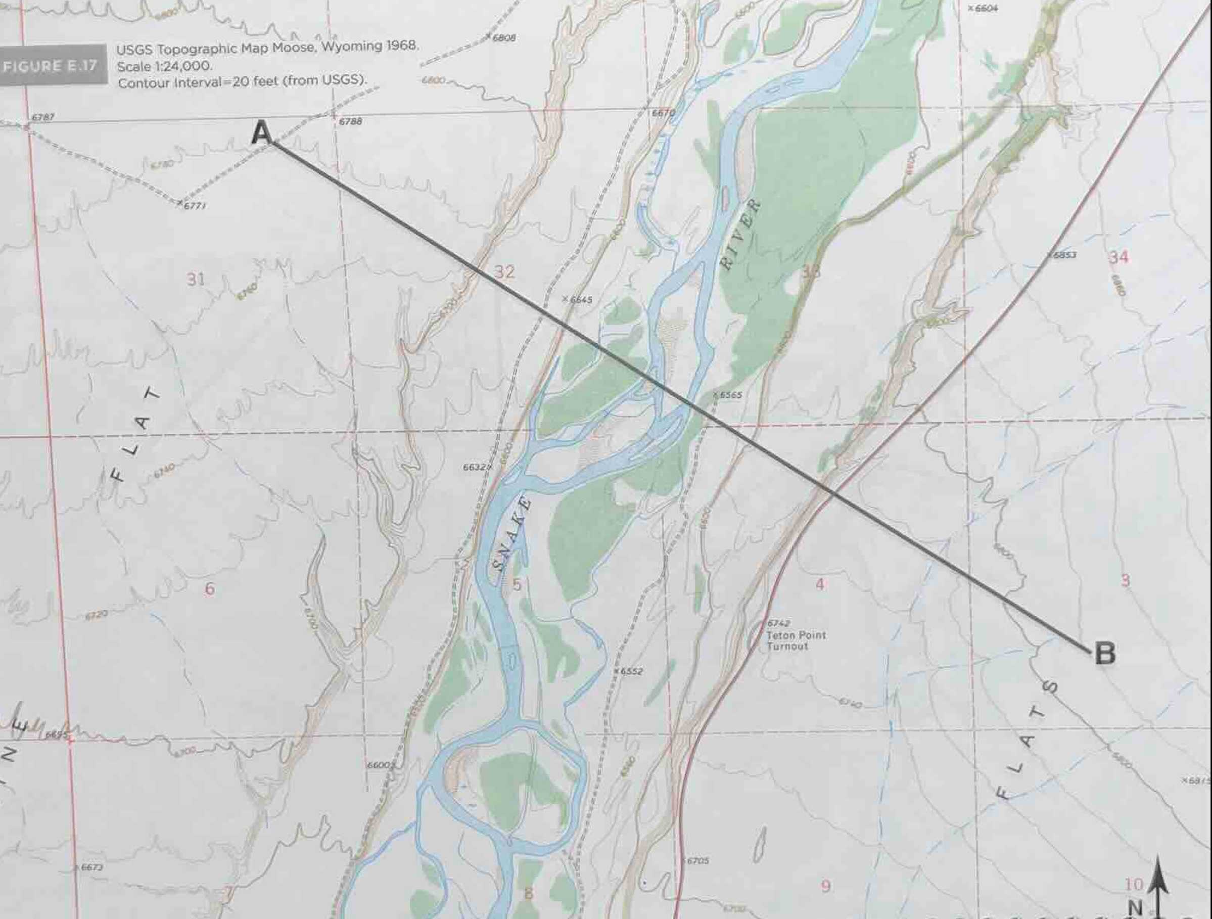 Solved Construct A Topographic Profile Between Points A And | Chegg.com