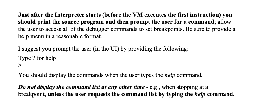 Major Milestone 3 (15 points) Implement the debugger | Chegg.com