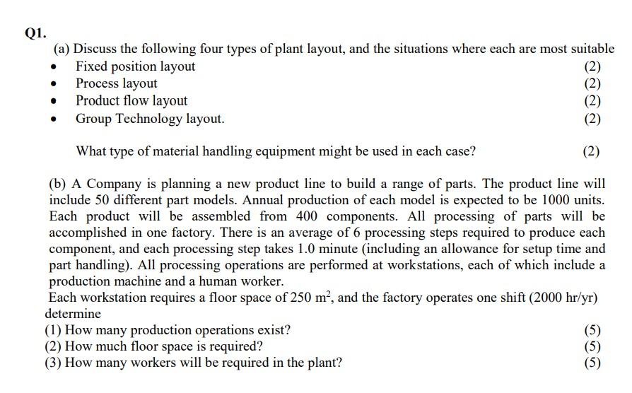 Solved Q1. (a) Discuss the following four types of plant